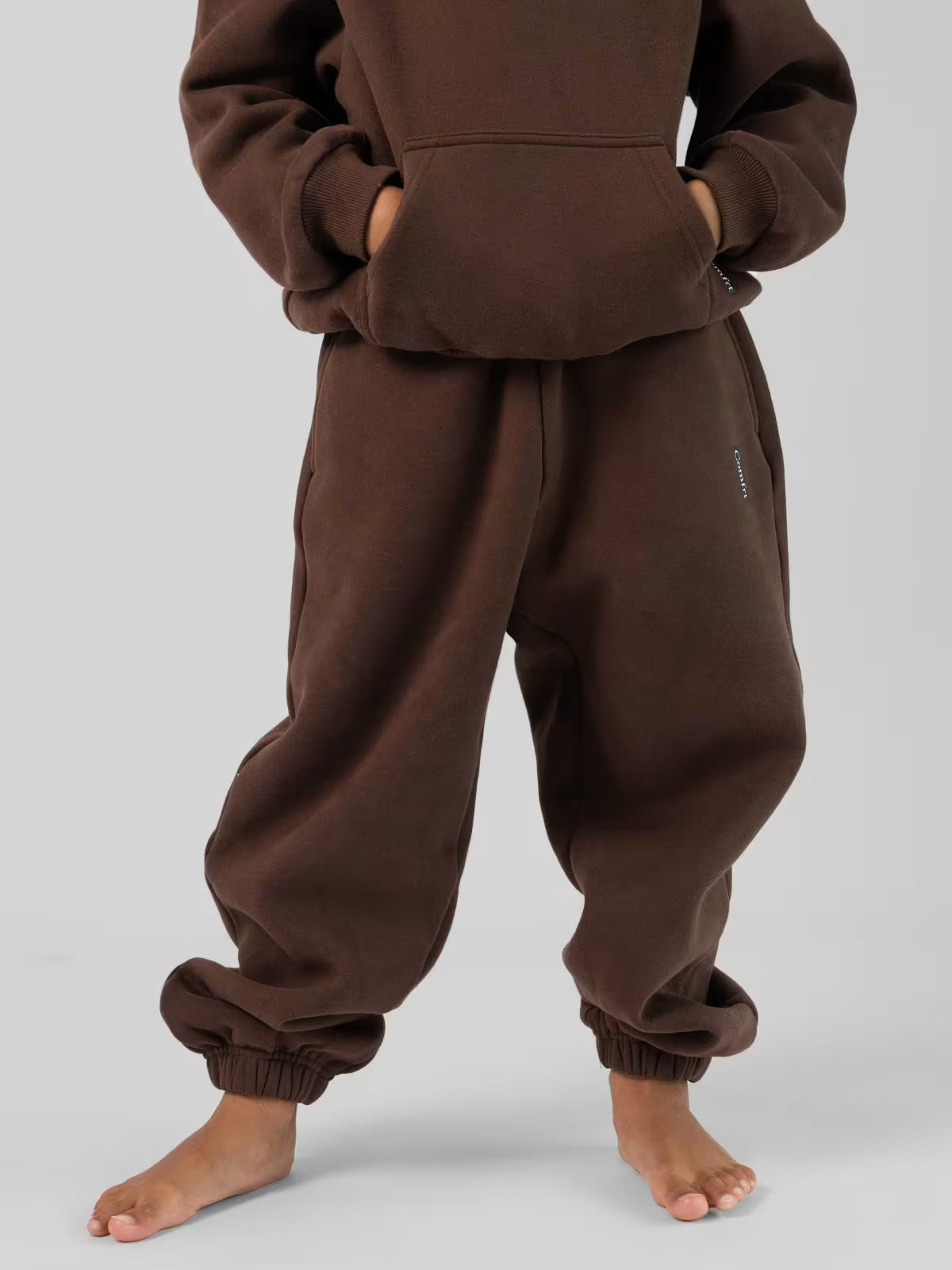 Brown Hoodie Set For Kids