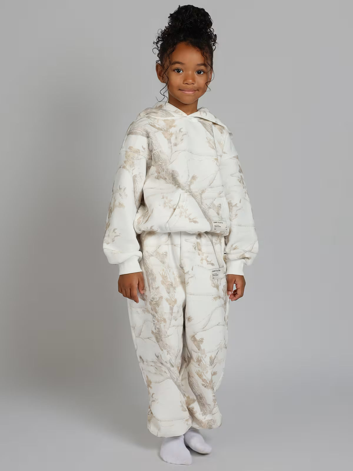 White Hoodie Set For Kids