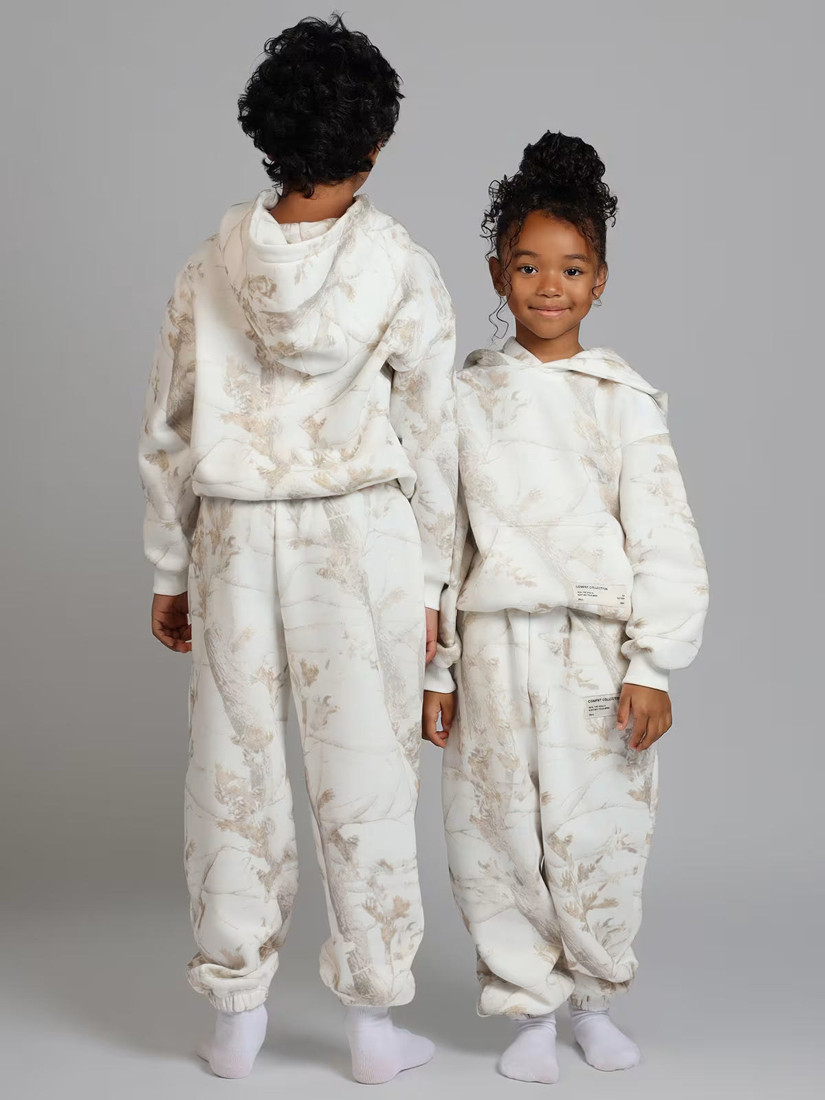 White Hoodie Set For Kids