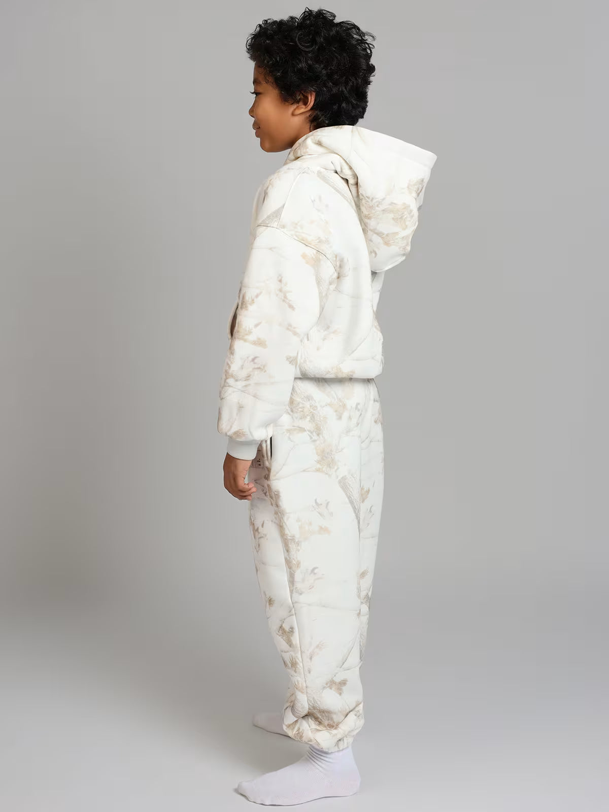 White Hoodie Set For Kids