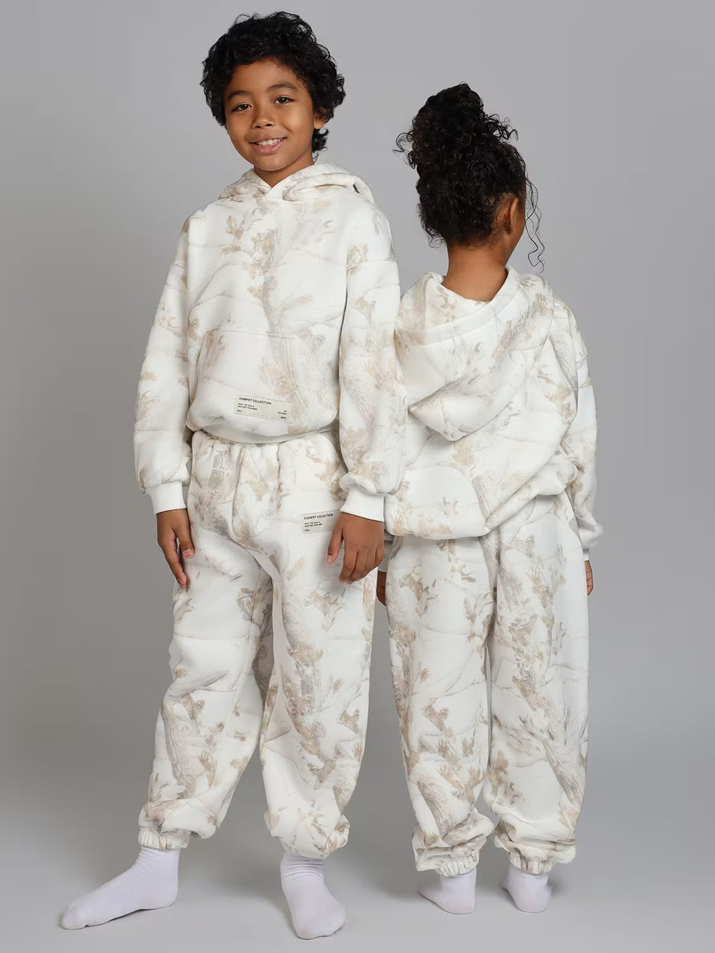 White Hoodie Set For Kids